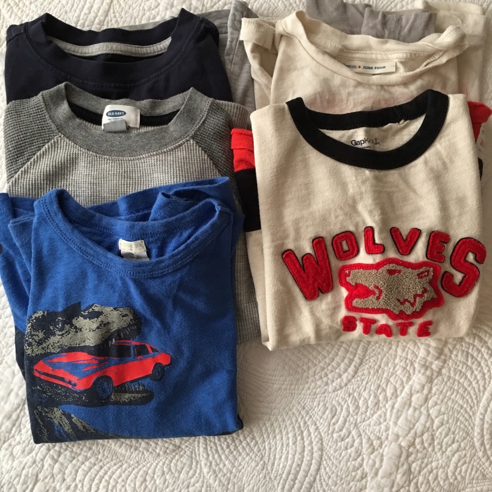 Set of 5 boys long sleeve shirts size small (6-7)